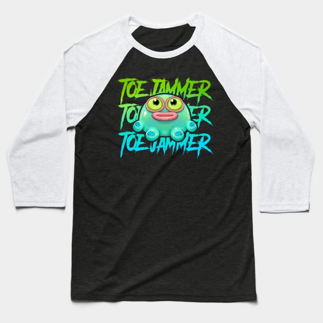 MY SINGING MONSTERS TOE JAMMER Baseball T-Shirt by Draw For Fun 